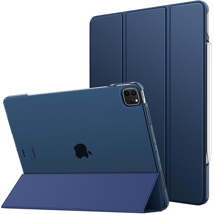 2024 Apple ipad  Air 13 M2  Case- Clear Hard PC Back Shell Shockproof Lightweight Slim Trifold Stand iPad Case, Auto Sleep/Wake